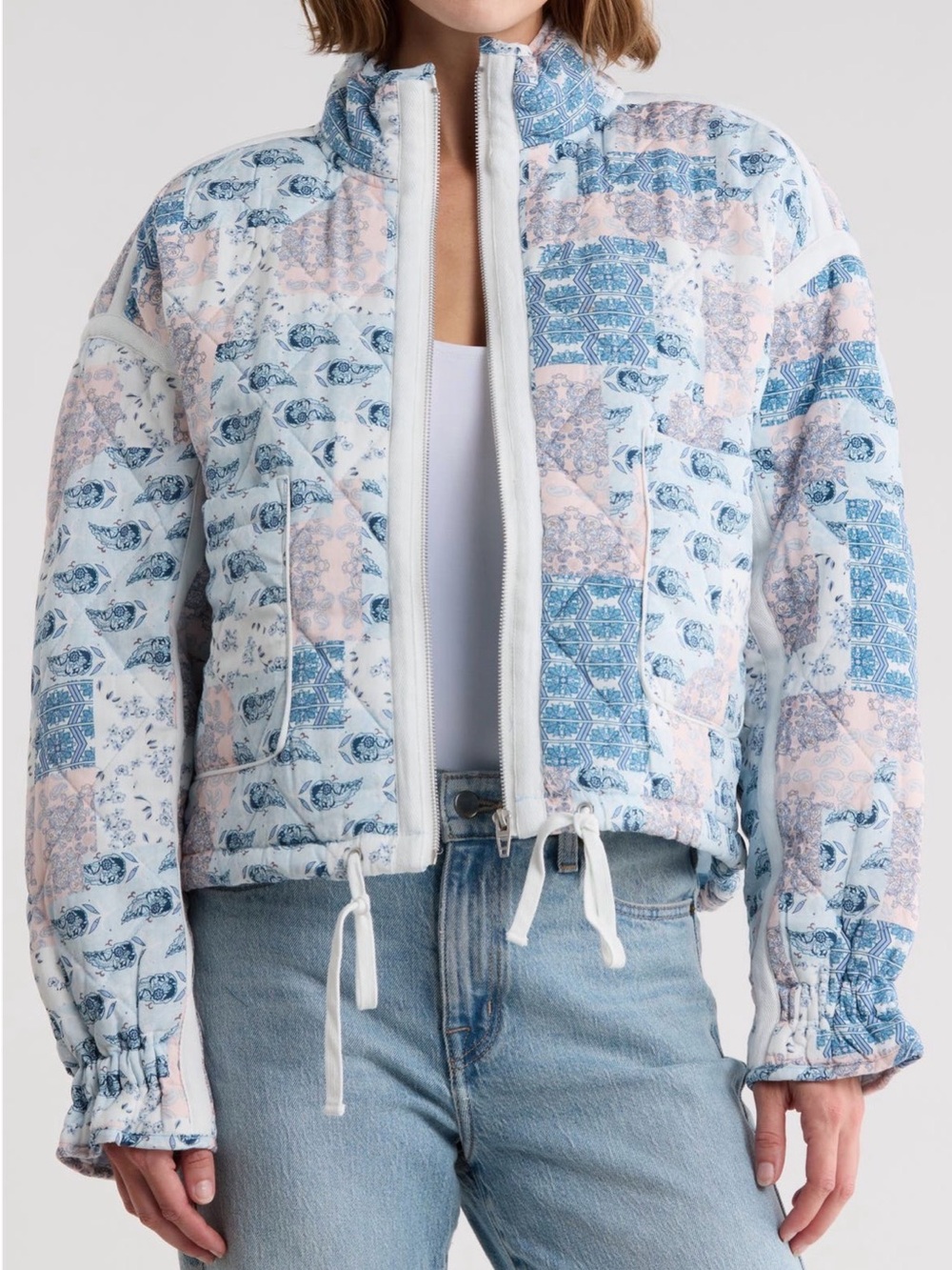 Blank NYC Floral Quilted Bomber Jacket